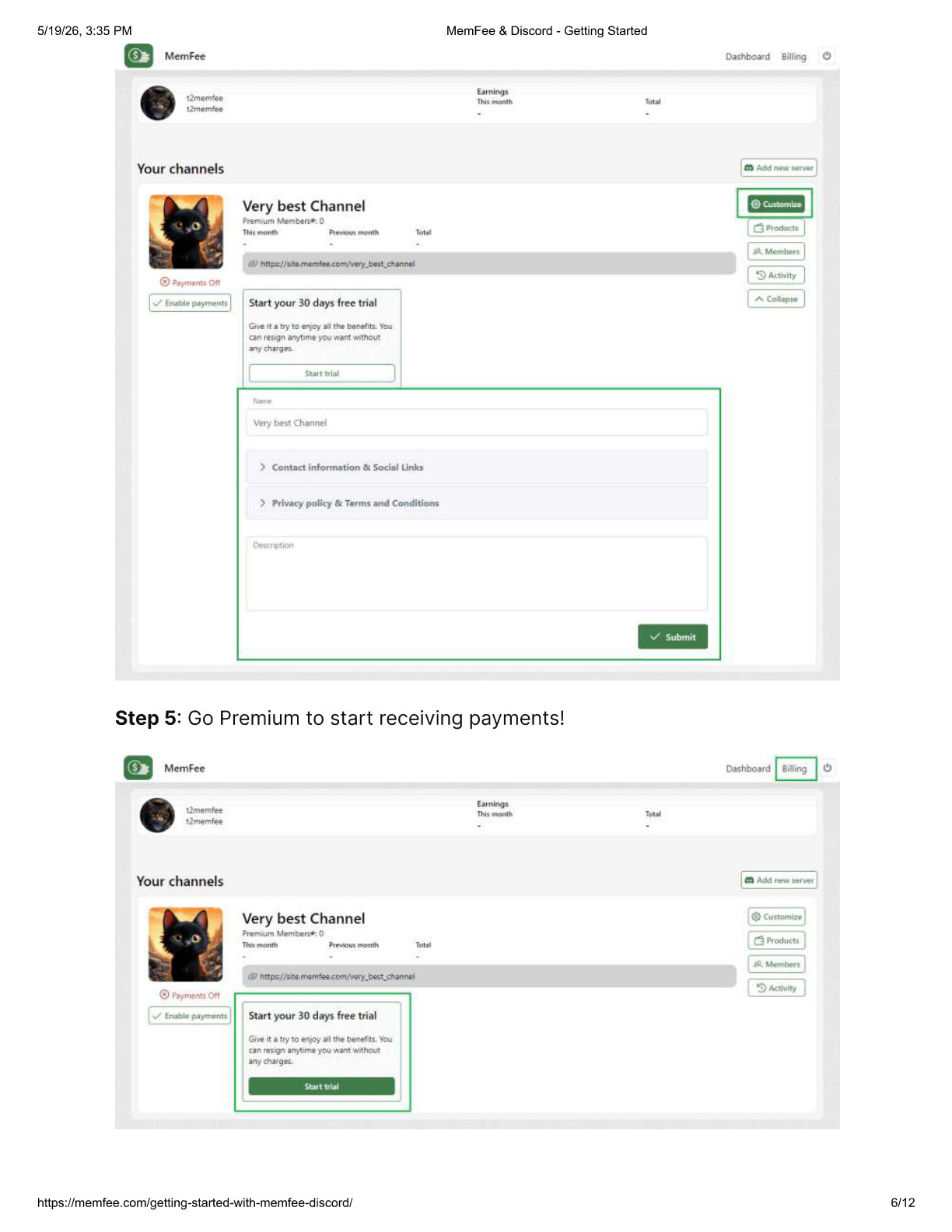 Add Discord server information in MemFee