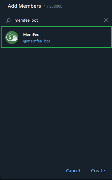 Make MemFee bot an admin and save
