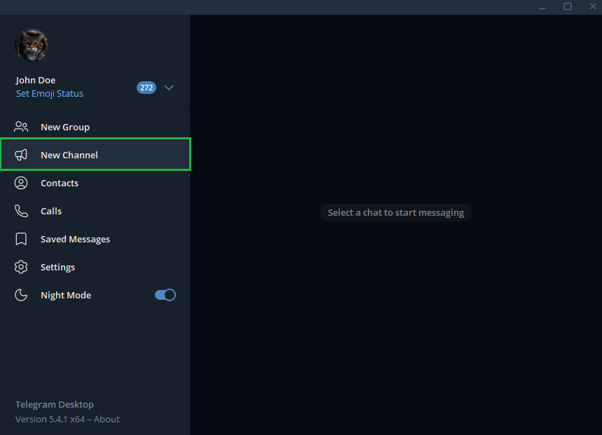 Create a new Telegram channel