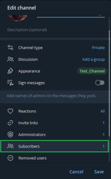 Add users from Subscribers section